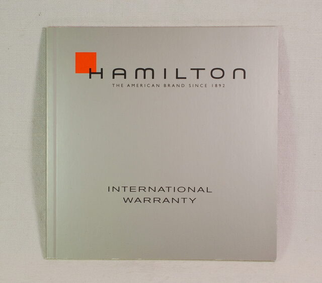HAMILTON white guarantee certificate / to be completed for modern watches
