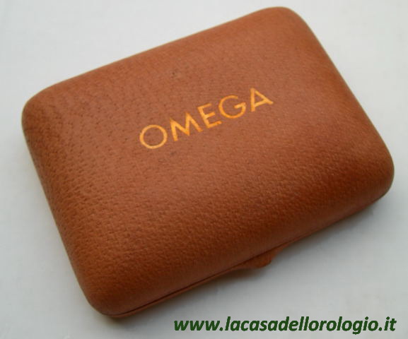OMEGA rare box for watches and chronographs - covered in pigskin - NEW OLD STOCK from 40s / 50s