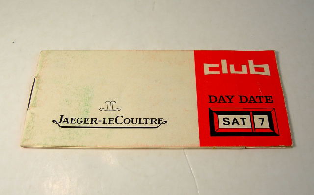 JAEGER LE COULTRE libretto di istruzioni per modelli CLUB DAY DATE anni '70