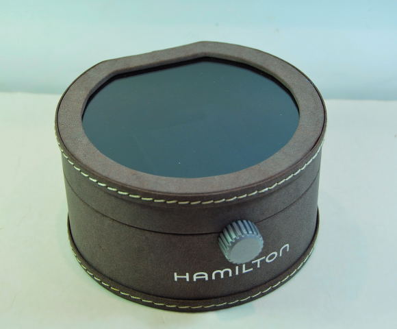 HAMILTON scatola per orologi da uomo di produzione moderna - RIMANENZA DI MAGAZZINO con copri scatola originale