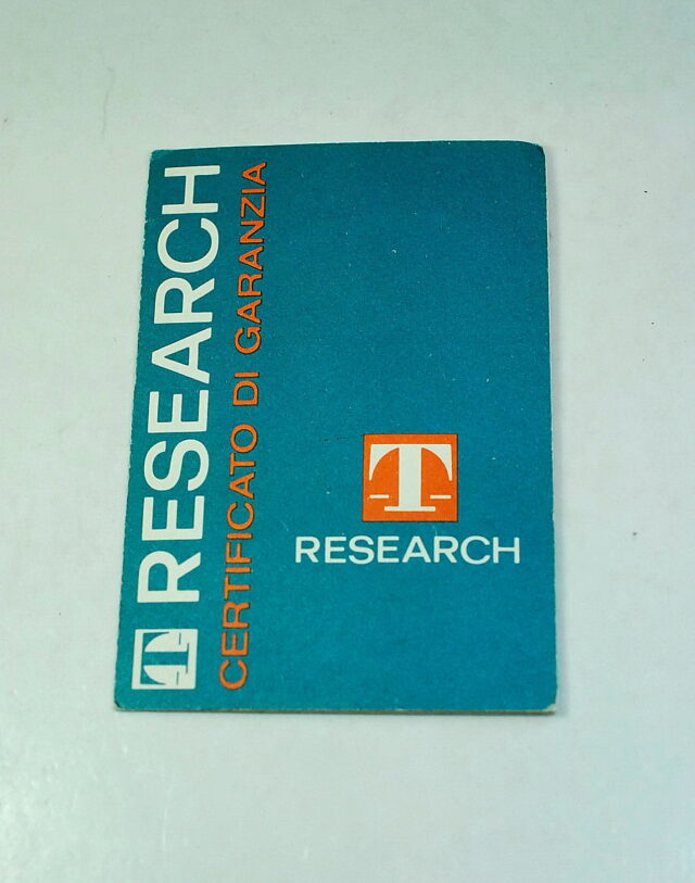 TISSOT RESEARCH libretto di garanzia originale anni '70 - perfette condizioni - da compilare