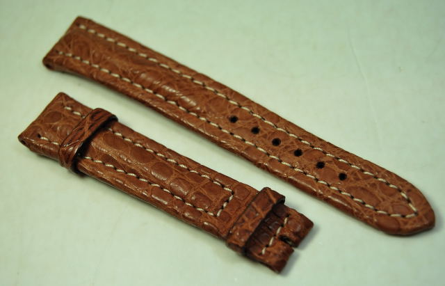 BREITLING brown croco strap 16/17 mm - NEW OLD STOCK from 2000s