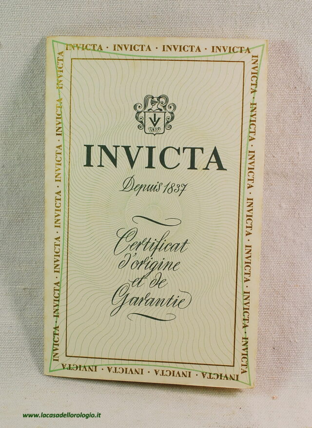 ( SOLD IN ITALY ) INVICTA white warranty booklet for watches and gronographs from the 50s and 60s