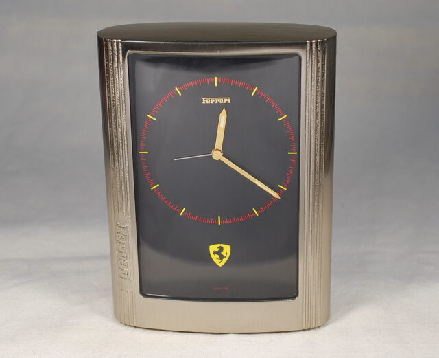 ( SOLD IN SWEDEN ) FERRARI FORMULA by Cartier rare table clock with alarm function - NEW OLD STOCK from 80s with box