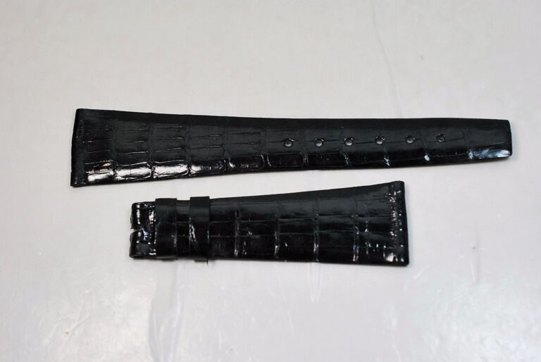 LONGINES black coconut strap 22mm handle - new stock from the 1960s - 1970s