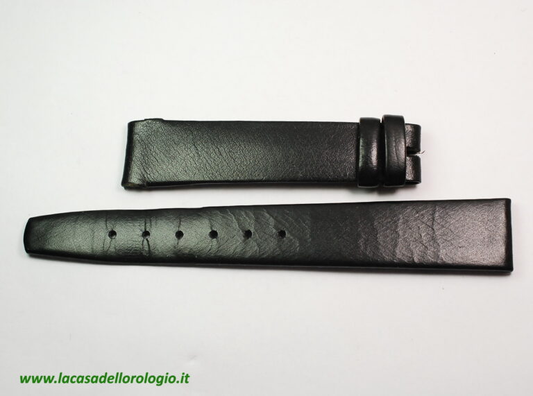 ( RESERVED ) ZENITH black leather strap with 15mm handle - 1950s - STOCK REMAINING from the 1960s