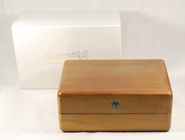 EBERHARD wooden box for men's watches and chronographs - NEW OLD STOCK from 90s / 2000s with box cover