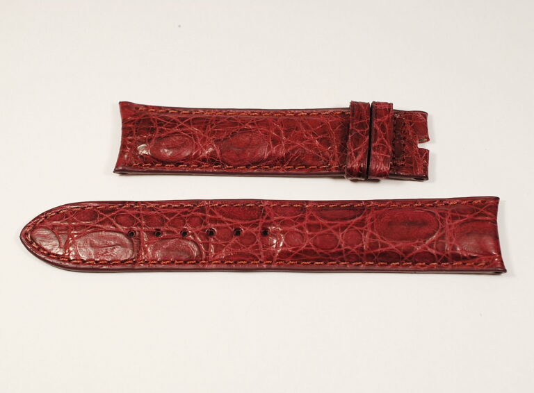 UNIVERSAL GENEVE burgundy leather strap - 20mm handle - NEW OLD STOCK