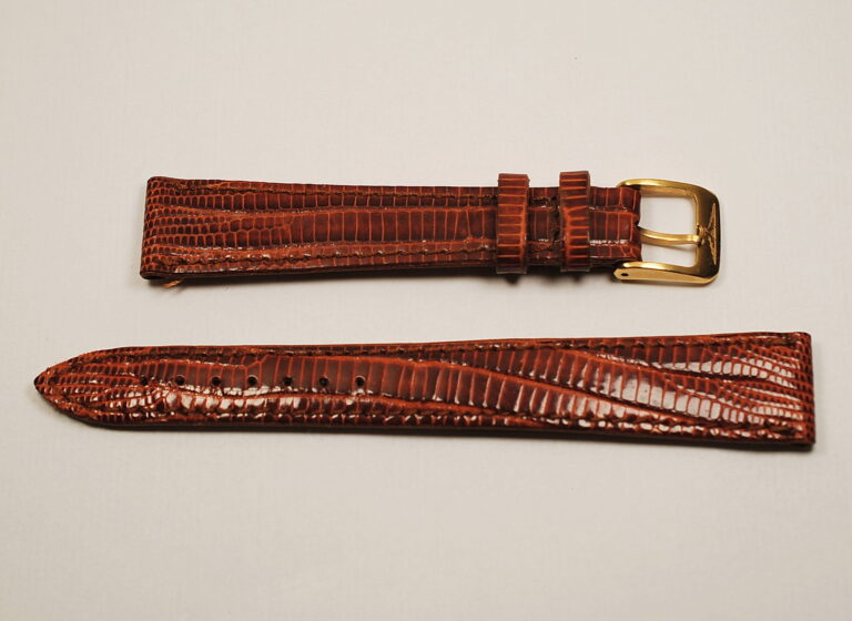 ( SOLD IN ITALY ) LONGINES gold brown reptile strap - 16mm handle - complete with golden buckle - NEW OLD STOCK from the 1980s
