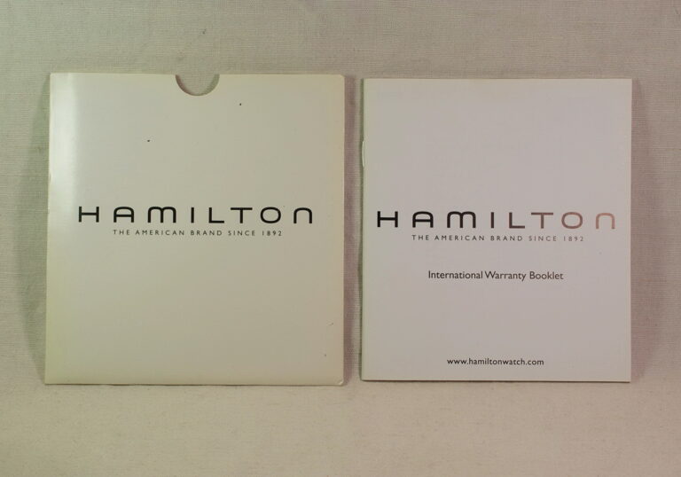 HAMILTON certificato di garanzia bianco da compilare completo di porta garanzia - RIMANENZA DI MAGAZZINO anni 2000