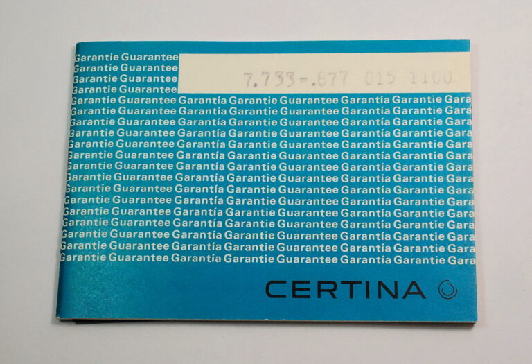 CERTINA white guarantee booklet to fill in – NEW OLD STOCK from 60s / 70s