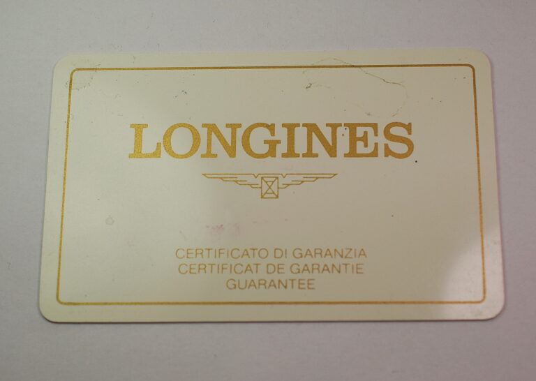 LONGINES card di garanzia - bianca da compilare - presumibilmente anni '80 primi '90