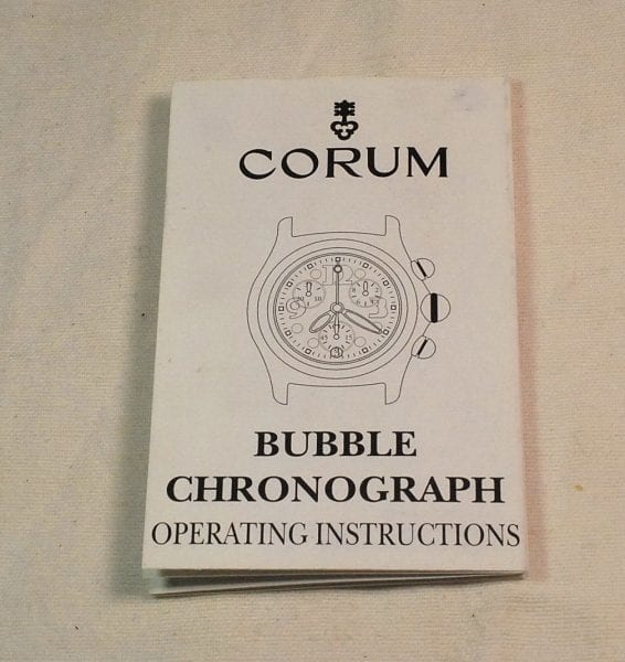 CORUM libretto di istruzioni per 