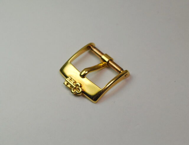 ( SOLD IN USA ) CORUM rare yellow gold laminated buckle - 14mm internal handle - NEW OLD STOCK from 60s / 70s