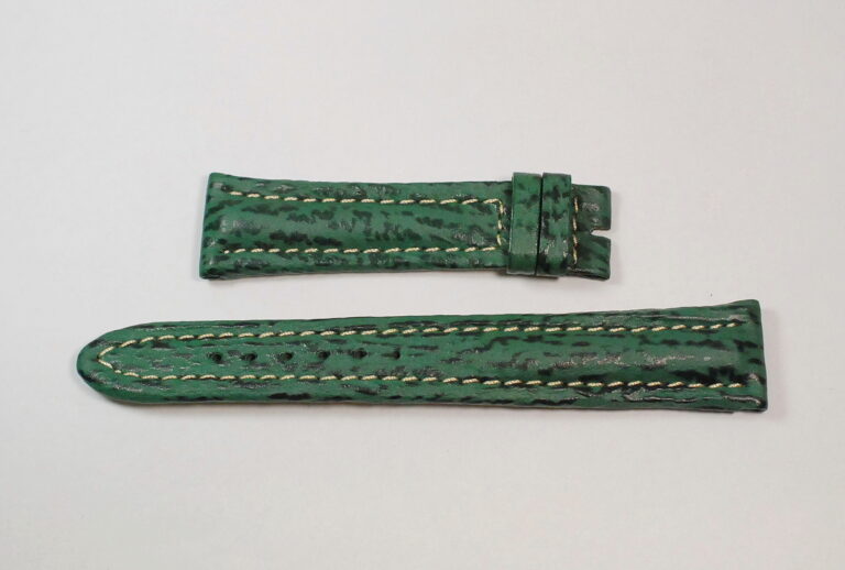 BREITLING cinturino in pelle anticata di colore verde - ansa 18mm - RIMANENZA DI MAGAZZINO anni '90/2000