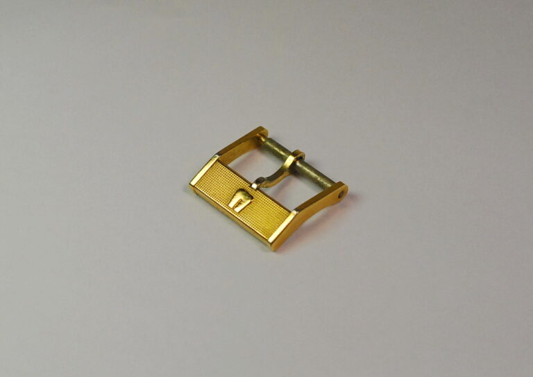 ( SOLD IN ITALIA ) UNIVERSAL GENEVE rare yellow gold laminated buckle 14mm handle - for watches and chronographs from the 70s
