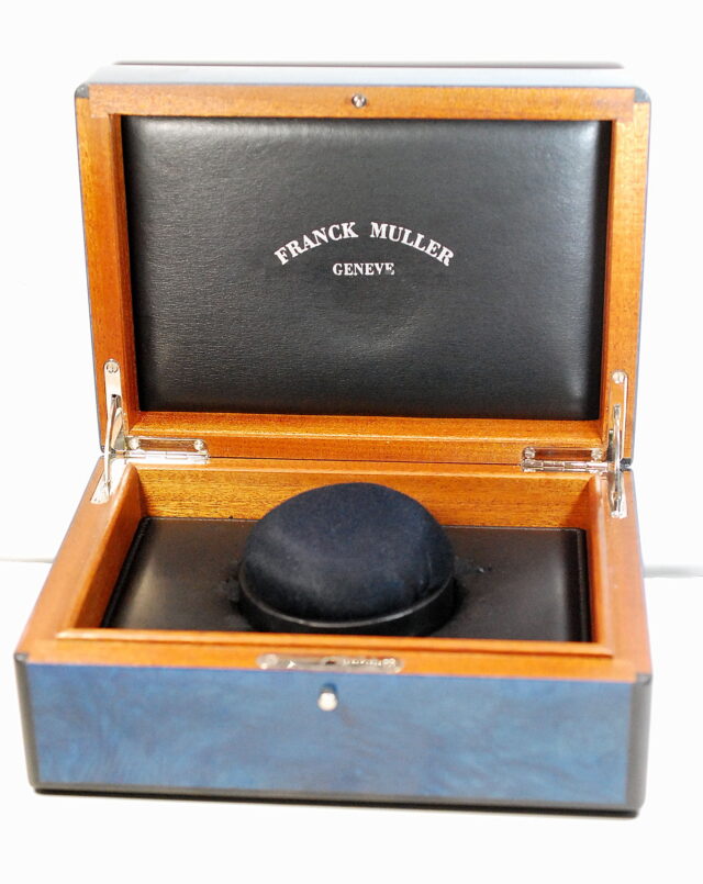 FRANCK MULLER prestigious blue lacquered briar box - complete with original box cover