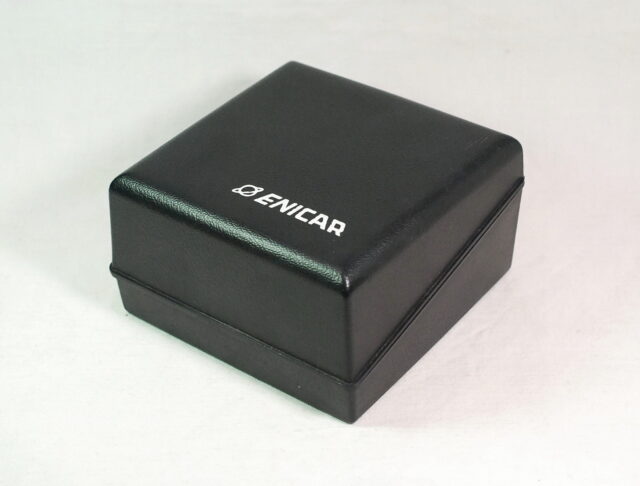 ( SOLD IN ITALY ) ENICAR rare box for men's watches, divers and chronographs - RIMANENZA DI MAGAZZINO from the 70s