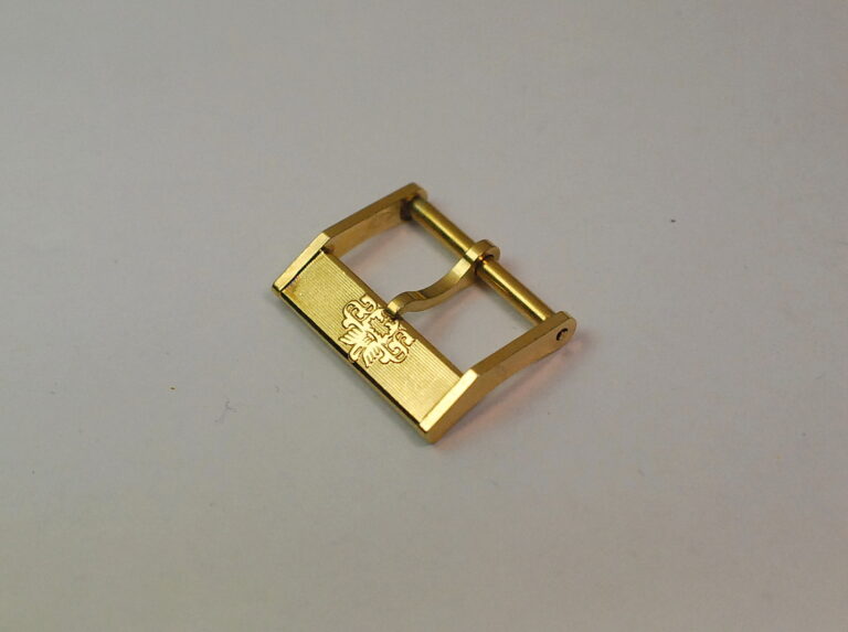( VENDUTA ) BUCHERER rara fibbia laminata oro giallo da 16mm - RIMAMENZA DI MAGAZZINO anni '60 / '70