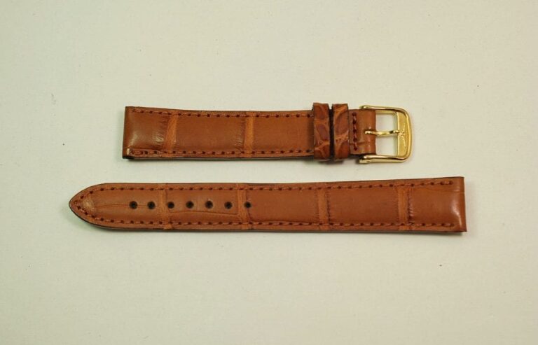 LONGINES women's bracelet in coconut gold handle 14 mm complete with yellow gold laminated buckle - NEW