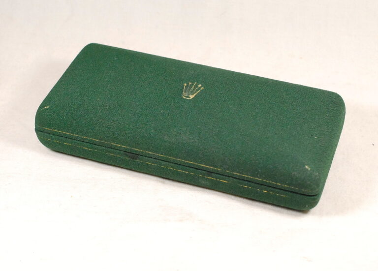 ROLEX rare box for men's watches and chronographs - made of green fabric - 1950s / 60s