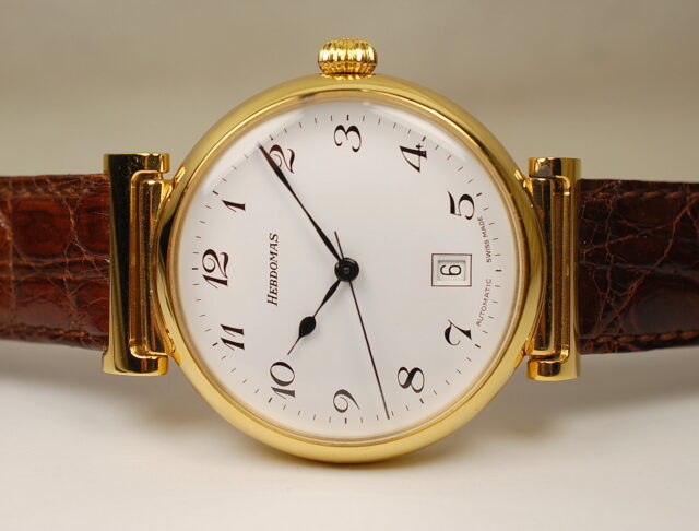 ( SOLD IN ITALY ) HEBDOMAS automatic reference 3402 - oversized silver case with - NEW OLD STOCK from 90s