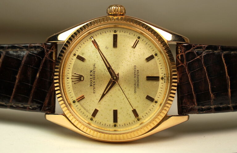 ( VENDUTO IN ITALIA ) ROLEX Oyster Perpetual - referenza 6567 - cassa in oro rosa da 34 mm - cinturino e fibia d'epoca Rolex