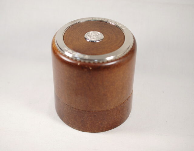 LONGINES ADMIRAL cylindrical wooden box - for 80s / 90s men's watches and chronographs