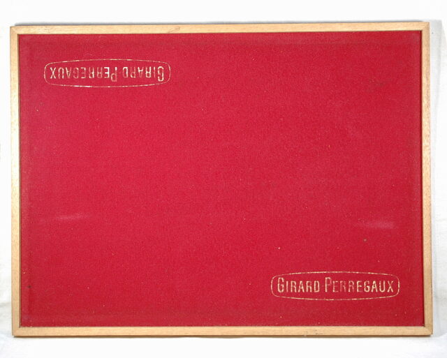 GIRARD PERREGAUX display tray in wood and cloth - presumably from the 60s / 70s