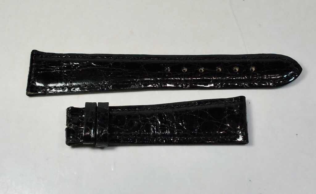 OMEGA black crocodile strap - 21 mm handle - new stock from the 1970s
