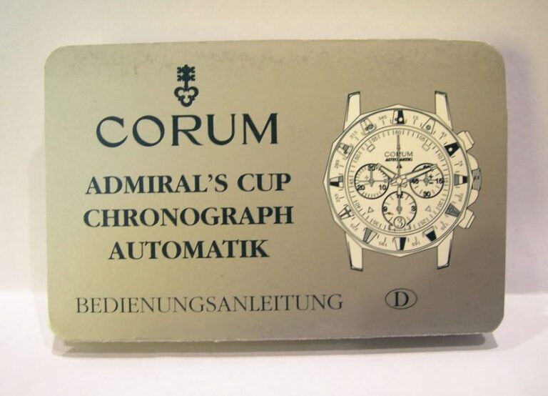 istruzioni d'uso CORUM ADMIRAL'S CUP CRONOGRAFO AUTOMATICO