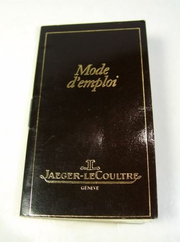 JAEGER LE COULTRE libretto istruzioni per orologi con datario e