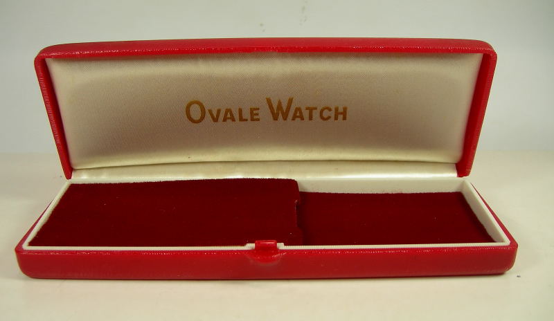 OVALE WATCH scatola d'epoca per orologi da uomo - RIMANENZA DI MAGAZZINO anni '60