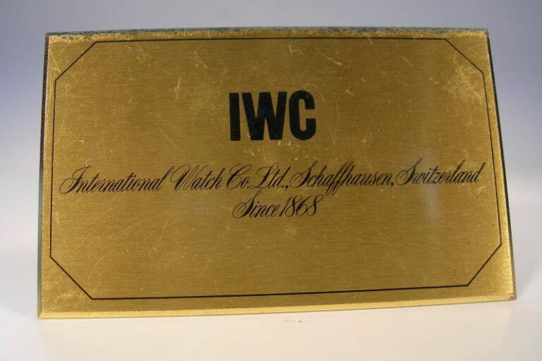 targhetta in ottone IWC