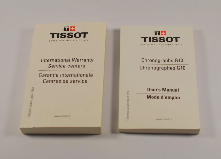TISSOT manuale di istruzione + manuale di garanzia internazionale per CRONOGRAFI G10