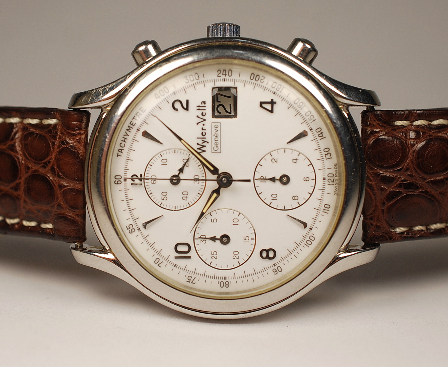 WYLER VETTA automatic splendido cronografo con cassa impermeabile in acciaio presumibilmente anni 90 La Casa dell Orologio