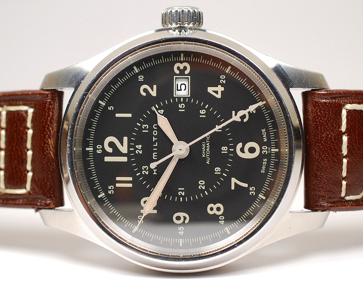 HAMILTON KHAKI automatic 40mm steel case original box papers and strap excellent condition La Casa dell Orologio
