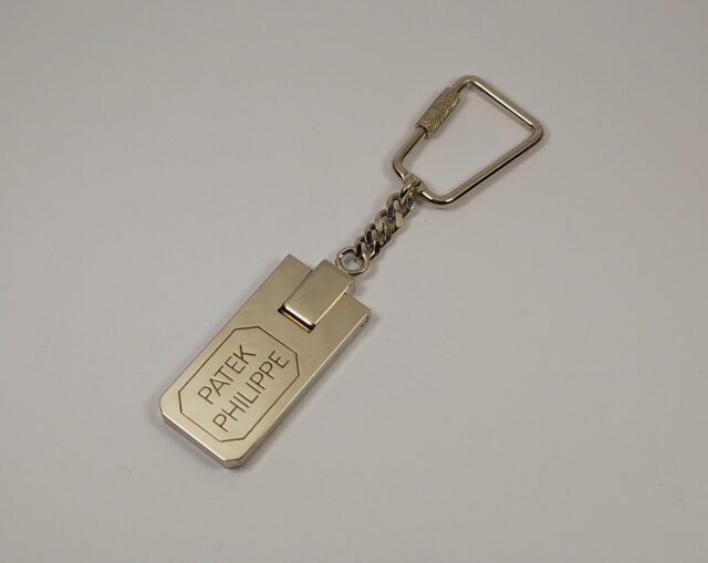 PATEK PHILIPPE - Steel-colored metal key ring - NEW OLD STOCK from the 80s with original box