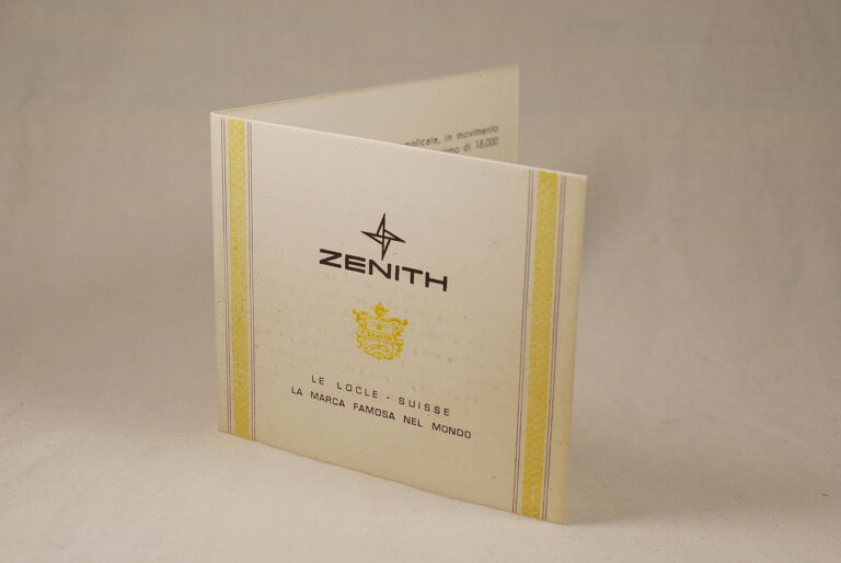 ZENITH raro libretto di garanzia bianco ( non compilato ) per orologi e cronografi anni '60 / '70.