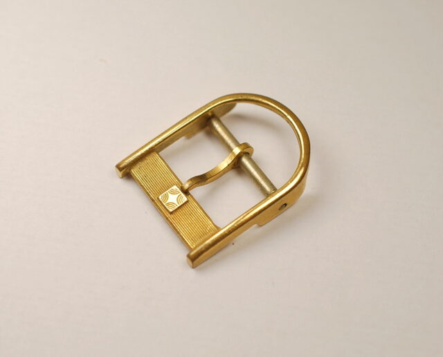 ZENITH fibbia d'epoca per orologi da uomo, laminata oro giallo, ansa interna da 14mm.