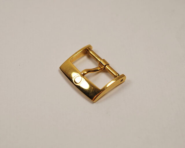 OMEGA fibbia originale laminata oro giallo - ansa da 16mm interni - PRODUZIONE MODERNA