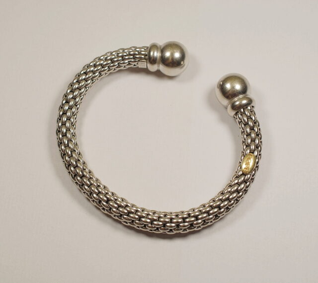 ( VENDUTO ) FOPE bracciale flessibile semirigido in oro bianco 18k ( 750/°°) - peso netto 35,6g - usato in ottime condizioni