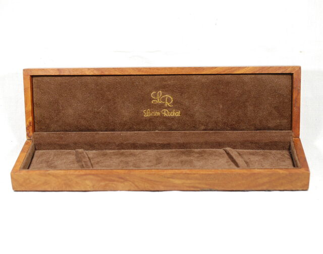 LUCIEN ROCHAT large lacquered wooden box with a briar effect, suitable for men's watches and chronographs - NEW OLD STOCK from the 90s / 2000s