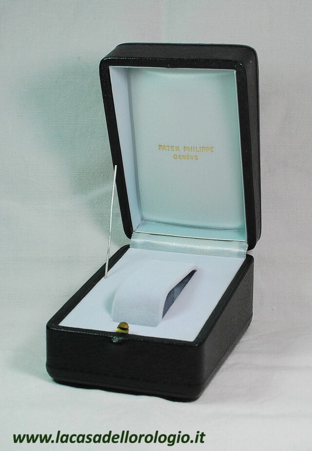 PATEK PHILIPPE scatola in pelle nera per orologi, cronografi e complicati da polso - RIMANENZA DI MAGAZZINO anni '60