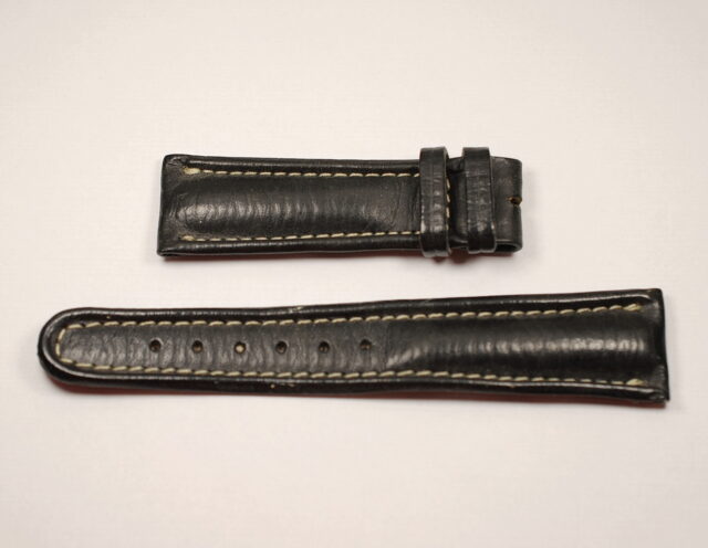 ( SOLD IN DENMARK ) ZENITH vintage black leather strap - 22mm lug - NEW OLD STOCK from the 90s / 2000s