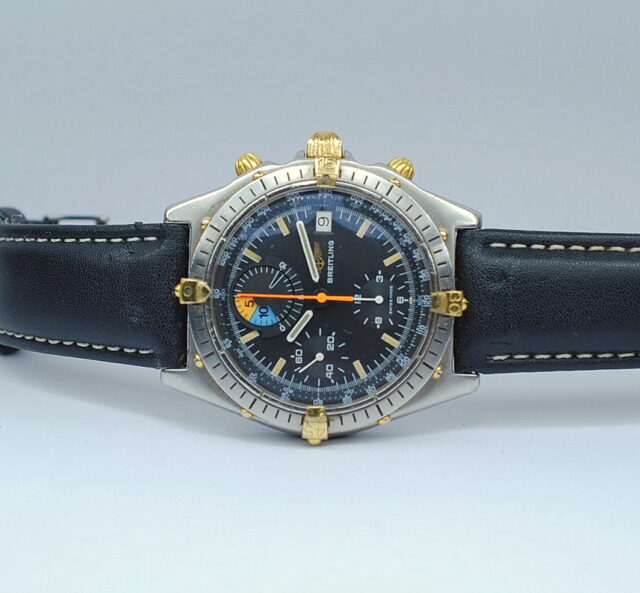 BREITLING ” CHRONOMAT YACHTING REGATTA ” automatic chronograph in steel reference 81950 - original box and buckle - 1980s / 1990s