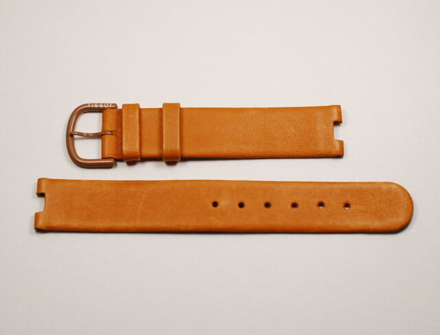 ( VENDUTO IN ITALIA ) TISSOT cinturino originale per modelli TISSOT WOODWATCH da uomo in pelle marrone chiaro - RIMANENZA DI MAGAZZINO anni '80