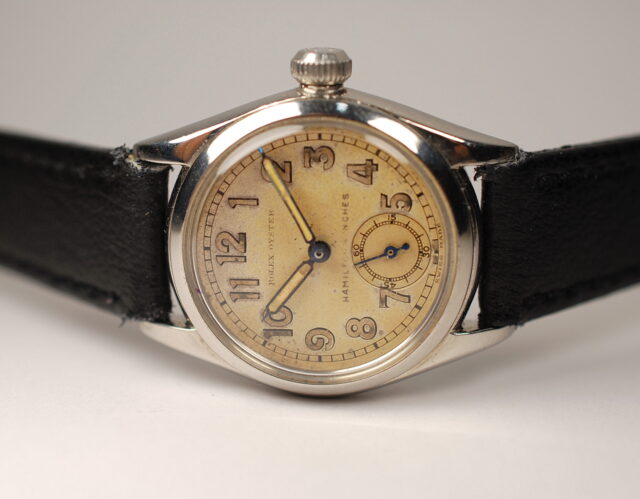 ROLEX OYSTER raro orologi da uomo in acciaioi '40 con quadrante personalizzato per 